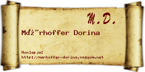 Márhoffer Dorina névjegykártya